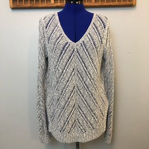 LOFT Open Weave Pullover Sweater with Side Slits